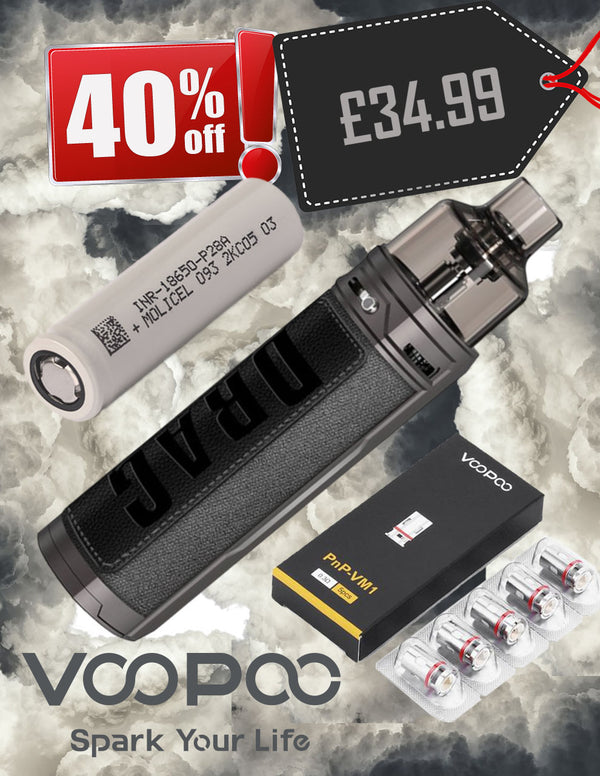 DragX Vape Kit offer £34.99 with pack of 5 coils and battery