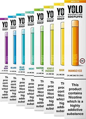 YOLO Vape Bars | 600 Puffs | 20mg Nicotine