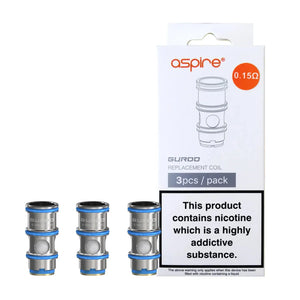 Pack of 3 Aspire Guroo Vape Coils in the white background.