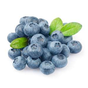 Blueberries on the white background.